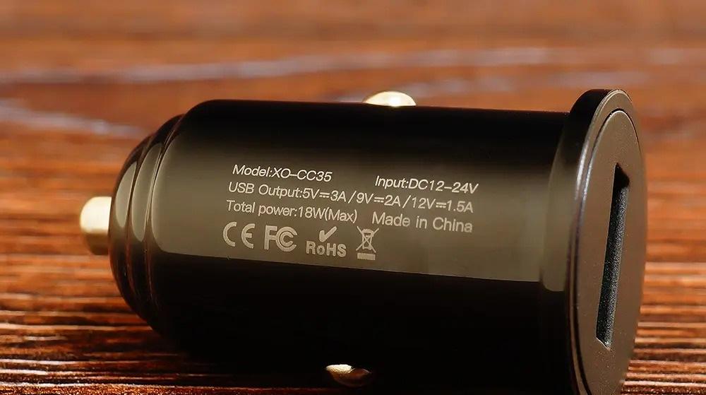 Зарядное устройство автомобильное XO CC35 1 USB 18W QC3.0 (30133opti) - фото 3