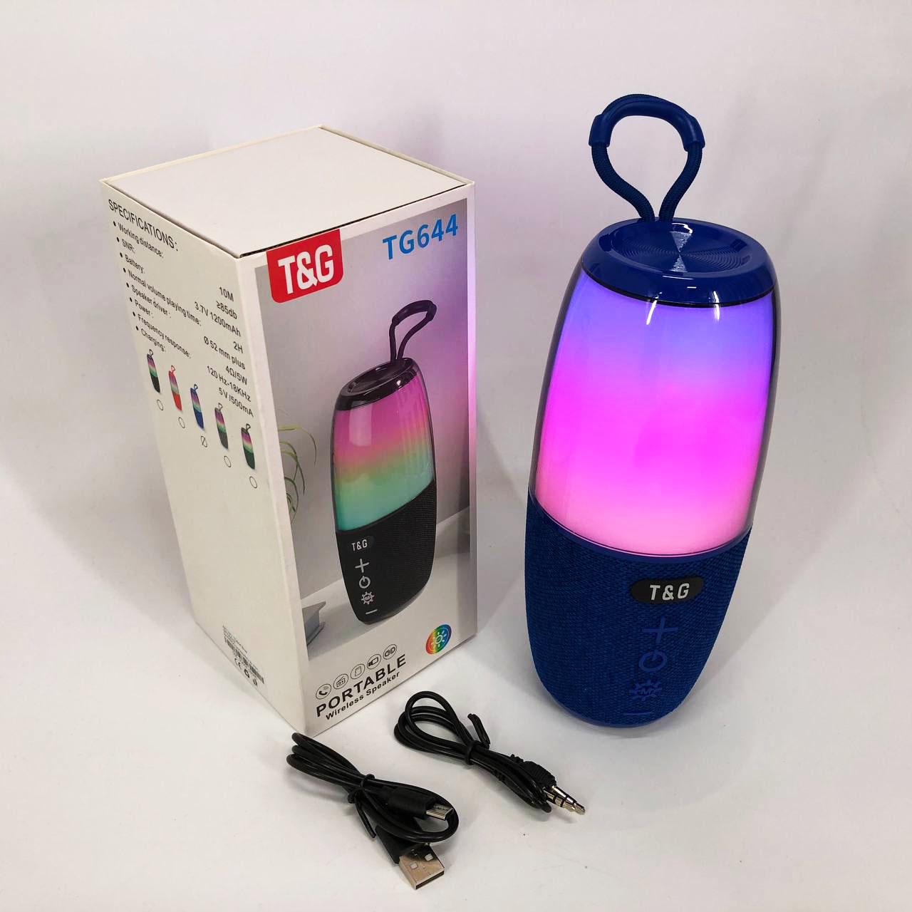 Колонка портативна TG644 5W з RGB підсвічуванням та ремінцем Синій - фото 6 Колонка портативна TG644 5W з RGB підсвічуванням та ремінцем Синій - фото 6