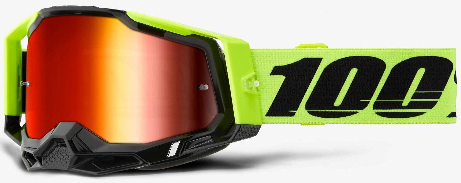 Мотоокуляри 100% RACECRAFT 2 Goggle Neon Yellow/Mirror Red Lens (34584)
