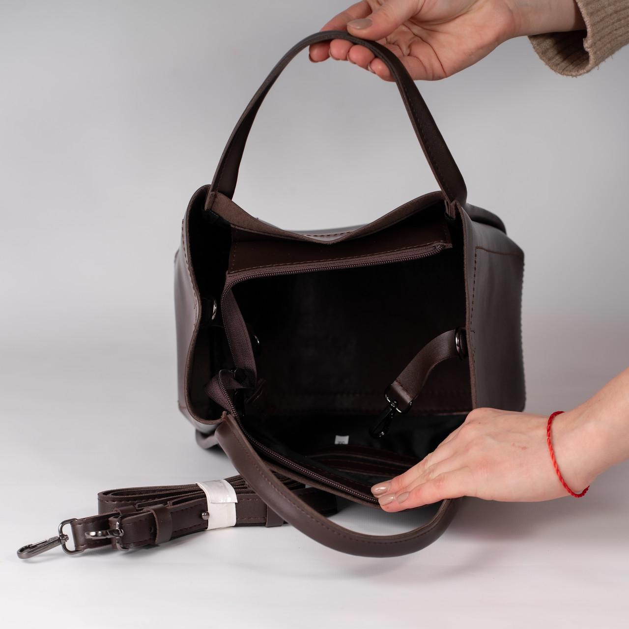 Сумка женская шопер XENIA № 10-24 Коричневый - фото 3 Сумка женская шопер XENIA № 10-24 Коричневый - фото 3