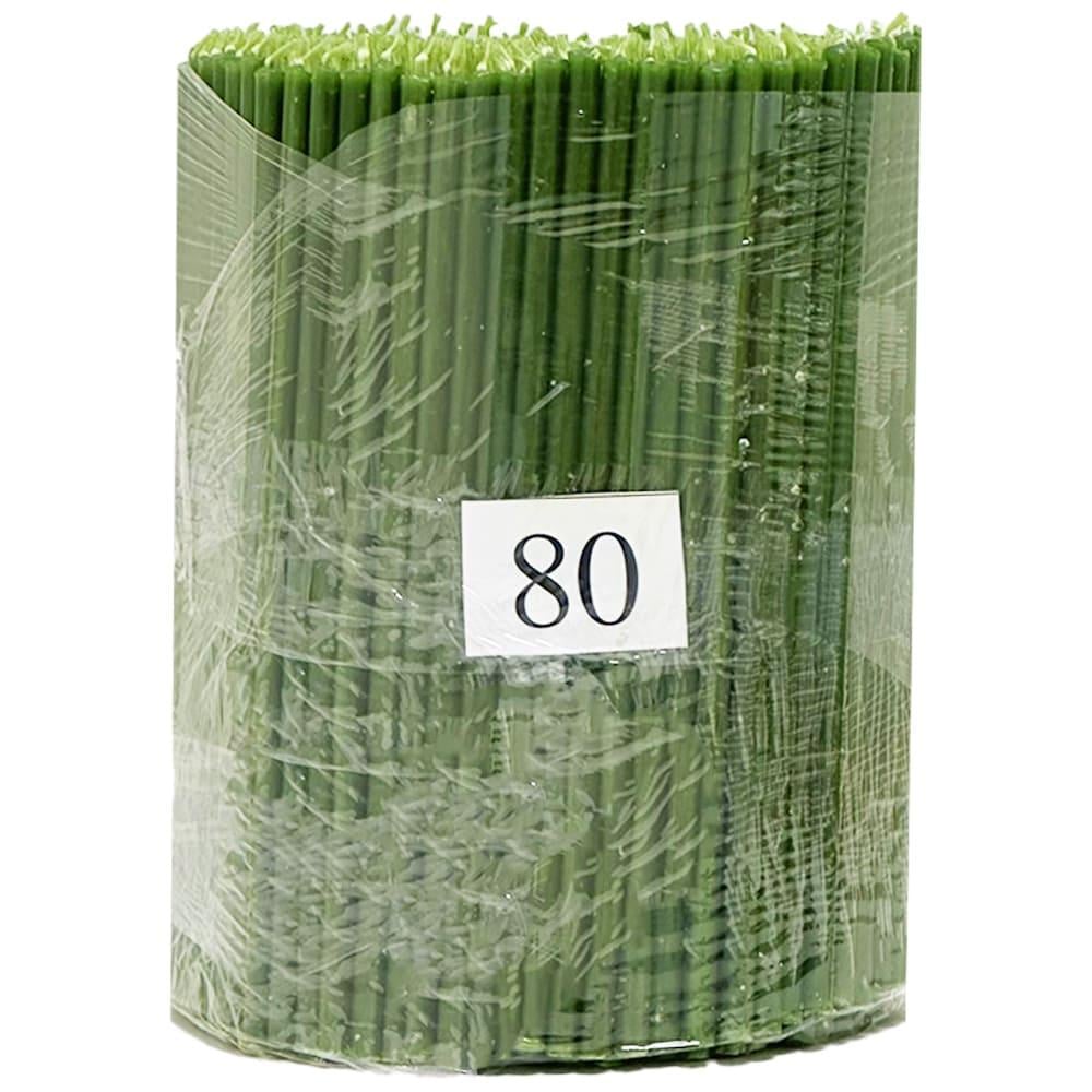 Свечи парафиновые №80 2 кг 17 см 400 шт. Зеленый (080пз2)