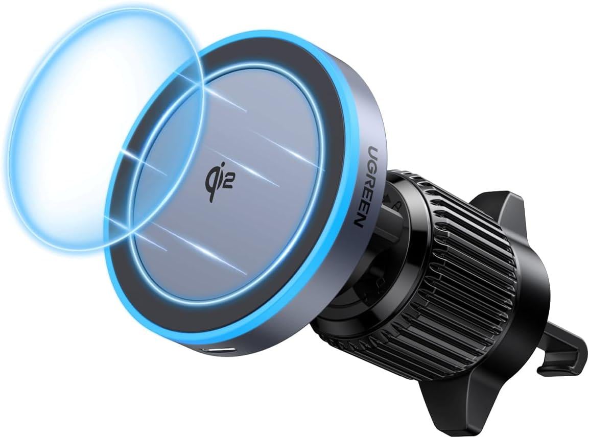 Зарядное устройство беспроводное UGREEN W708 Magsafe 15 Вт для iPhone 16/16 Plus 15/15 Plus/15 Pro/15 Pro Max/14/13/12 Black (35970)