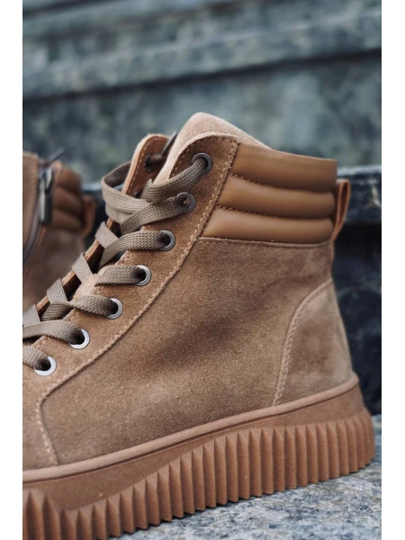 Кеди жіночі замшеві високі р. 37 24 см Коричневий - фото 3 Кеди жіночі замшеві високі р. 37 24 см Коричневий - фото 3