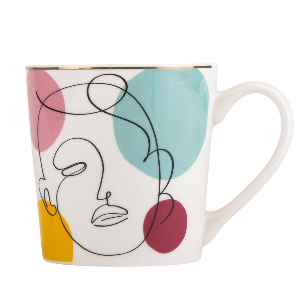 Набор кружек керамических Elisey Face 420 мл 4 шт. Белый (9070-011)