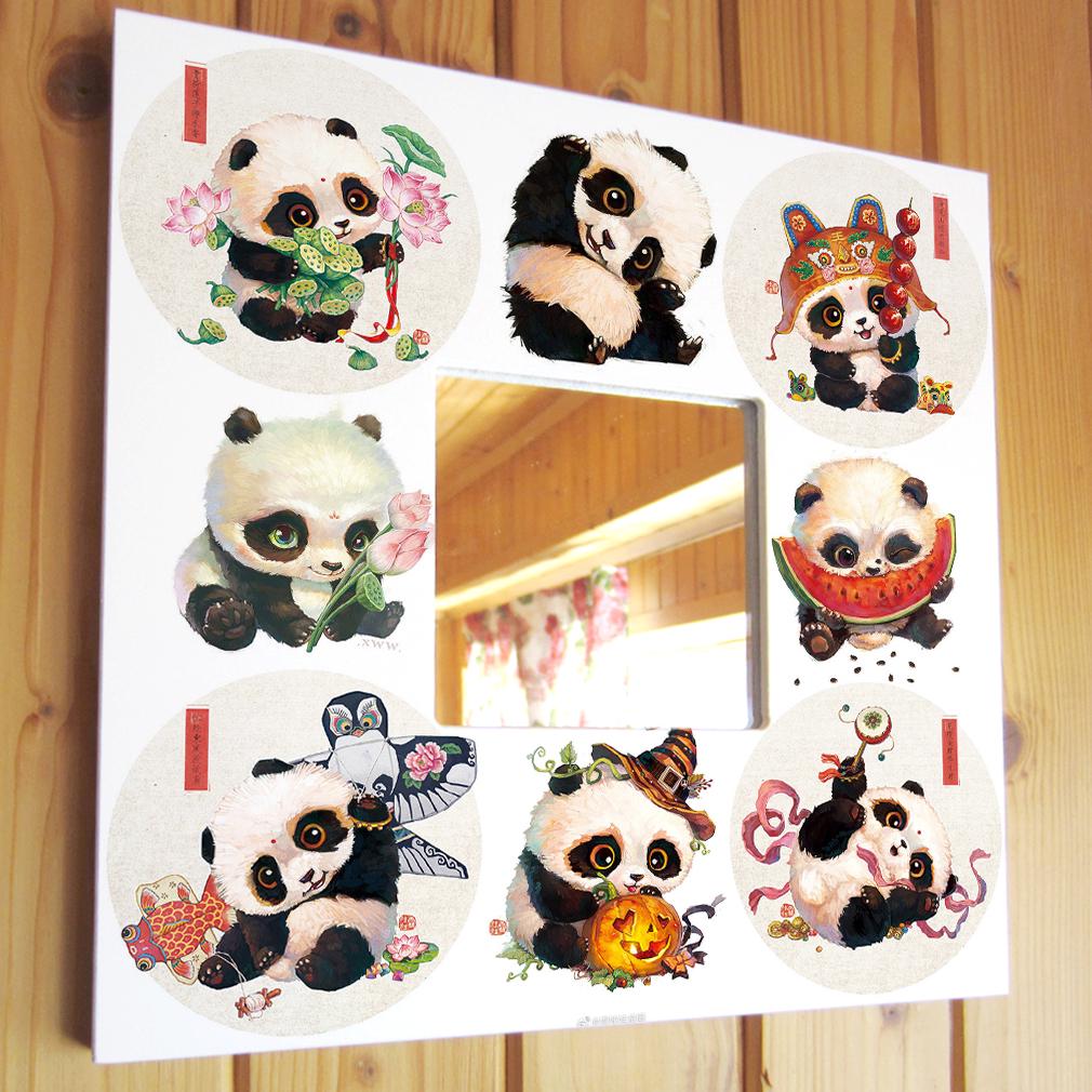 Зеркало декоративное Милые панды 260х260 мм (M04209)