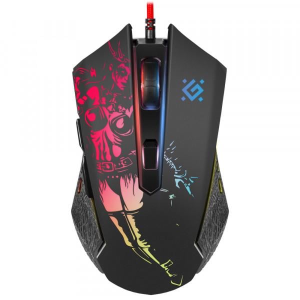 Компьютерная мышка игровая с ковриком Defender Sin'Sister GM-933 6 кнопок RGB подсветка Black (52933)