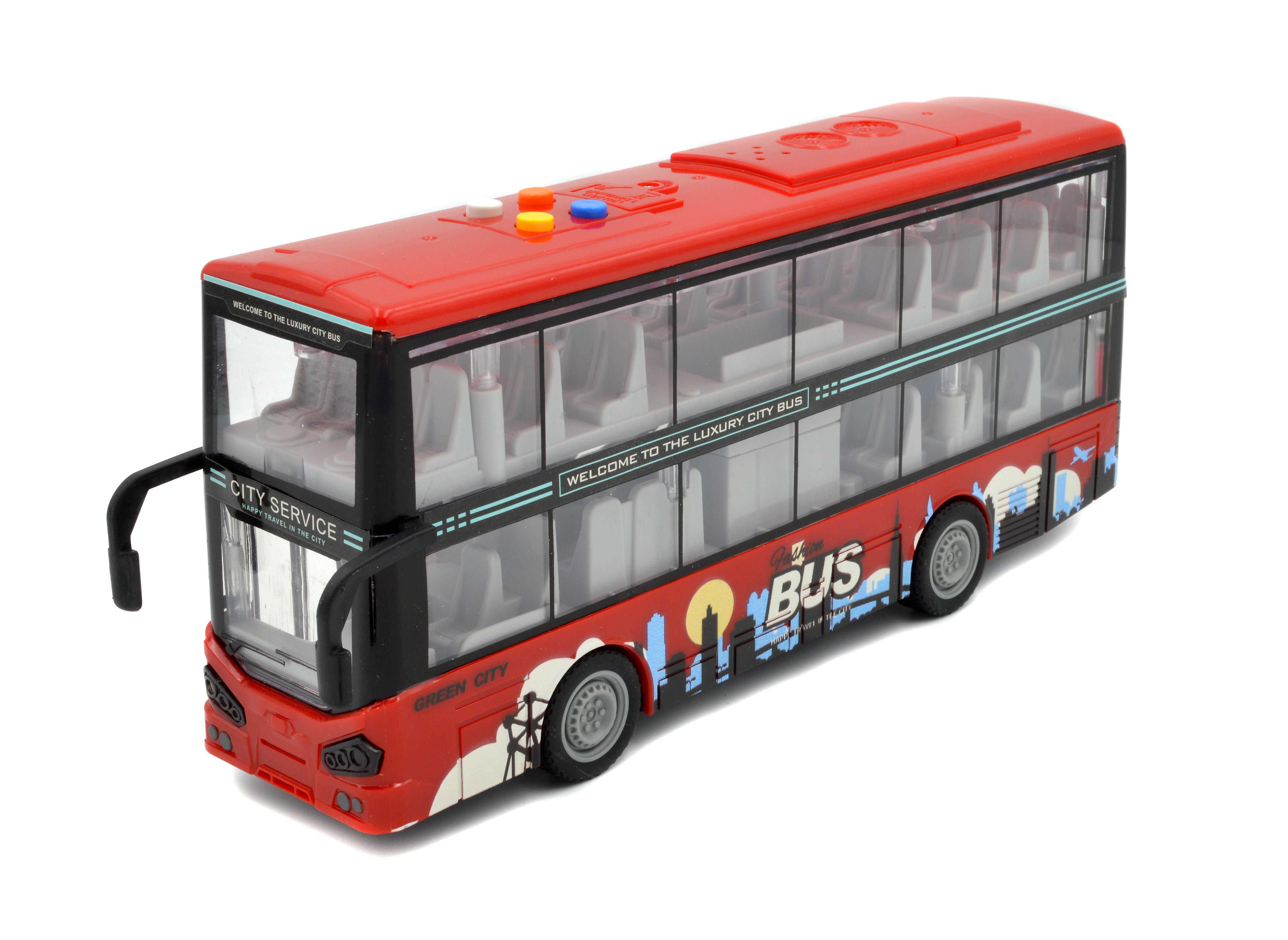 Автобус игрушечный JS123B двухэтажная инерция/звук/свет/открывающаяся дверь (JS123B) Автобус игрушечный JS123B двухэтажная инерция/звук/свет/открывающаяся дверь (JS123B)