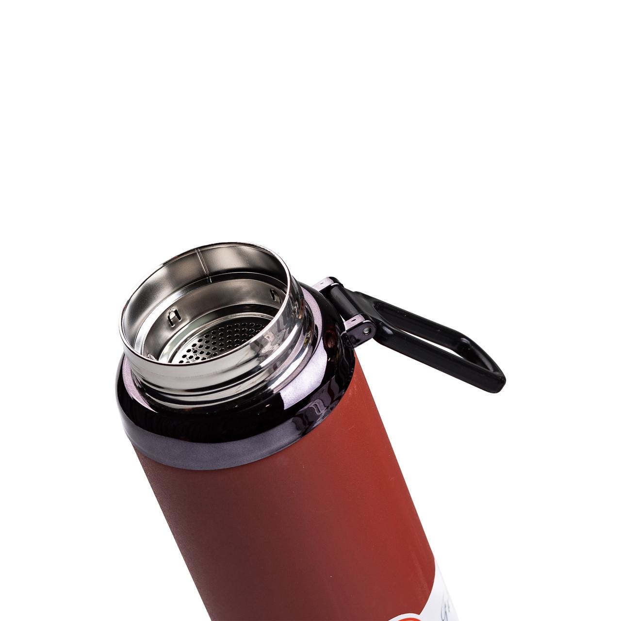 Термос з індикатором температури та широким горлом 1 л Червоний - фото 3