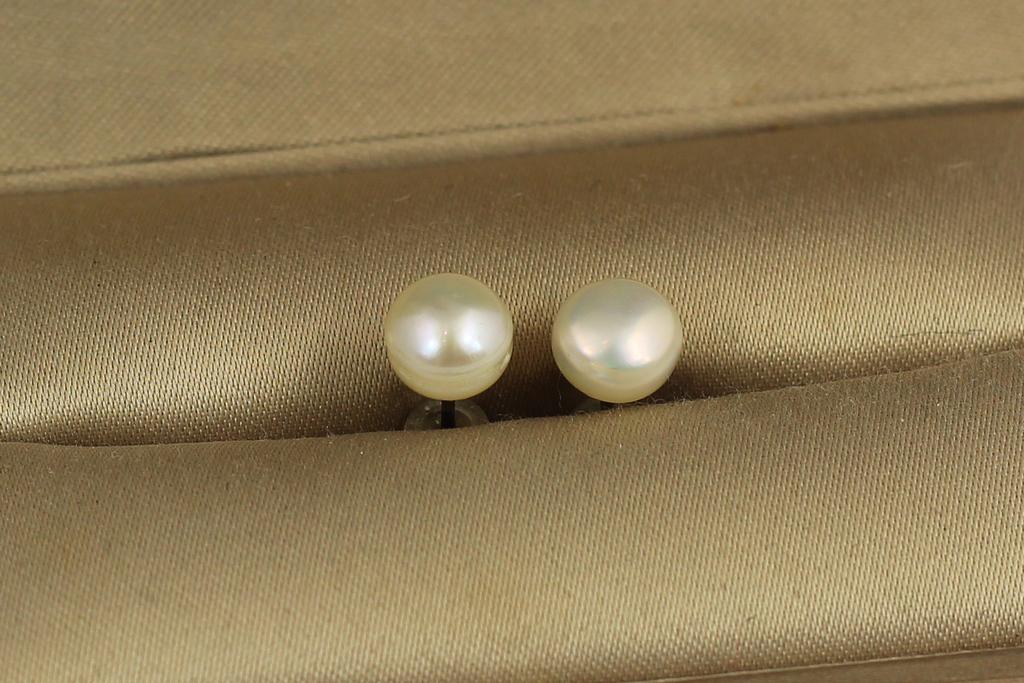 Серьги натуральные речные жемчужины 6 мм Серебристый (30368826)