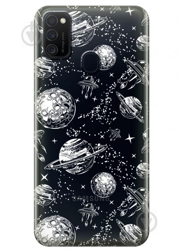 Прозрачный силиконовый чехол iSwag для Samsung Galaxy M21 с рисунком - Космос (M1735) Прозрачный силиконовый чехол iSwag для Samsung Galaxy M21 с рисунком - Космос (M1735)