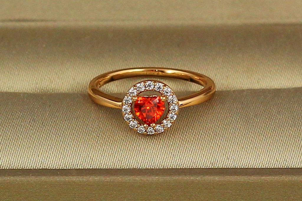 Кольцо детское Xuping Jewelry с круглым красным камнем р. 12 Золотистый (1501466354)