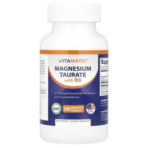 Магний Vitamatic Magnesium Taurate with B6 180 Capsules (VMC-47403)