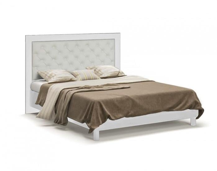 Двуспальная Кровать классическая Mebel Service Ева 160х200 см с ламелями Белый