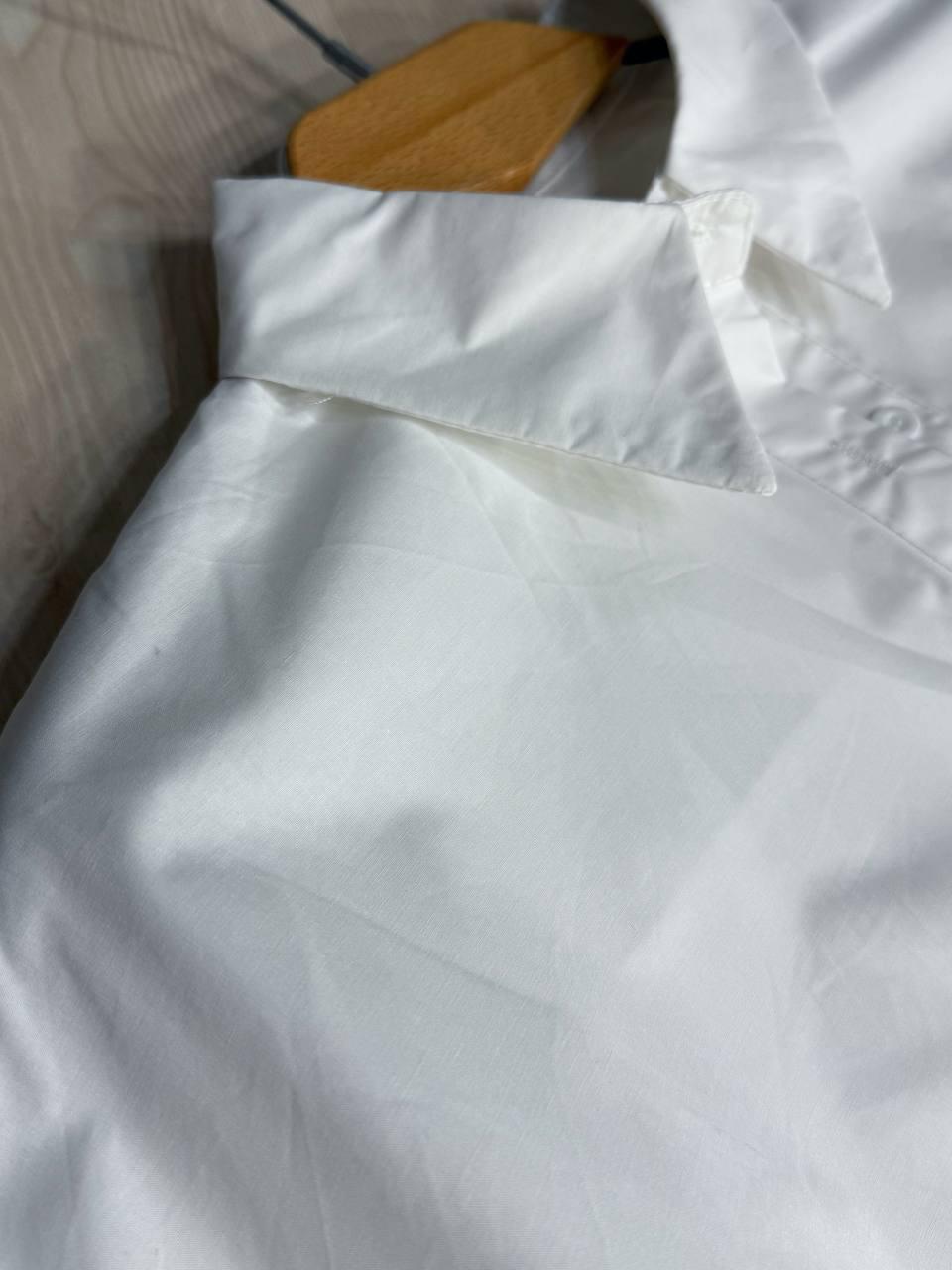 Рубашка женская Lan Lan 7503 оверсайз широкая длинная с пышным рукавом OS Белый (4909) - фото 3 Рубашка женская Lan Lan 7503 оверсайз широкая длинная с пышным рукавом OS Белый (4909) - фото 3