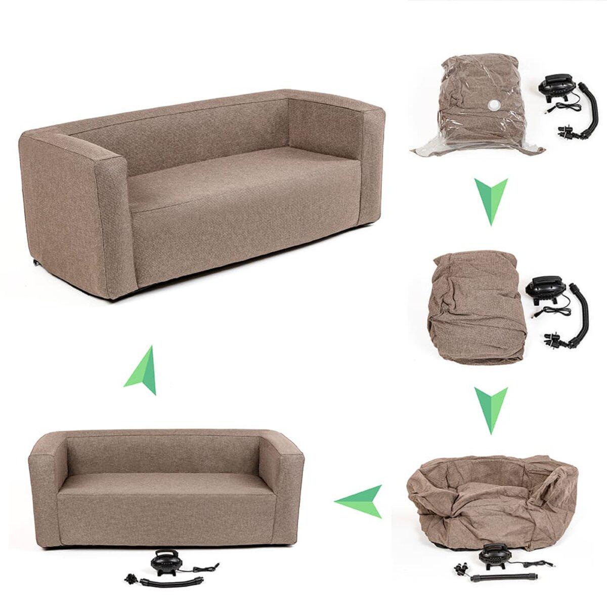 Комплект надувних меблів диван і 2 крісла Коричневий (SW-00002657) - фото 8