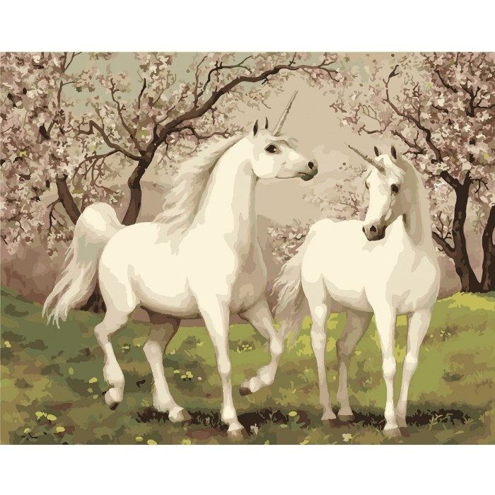 Картина по номерам Пара единорогов 40х50 см (KHO2431)