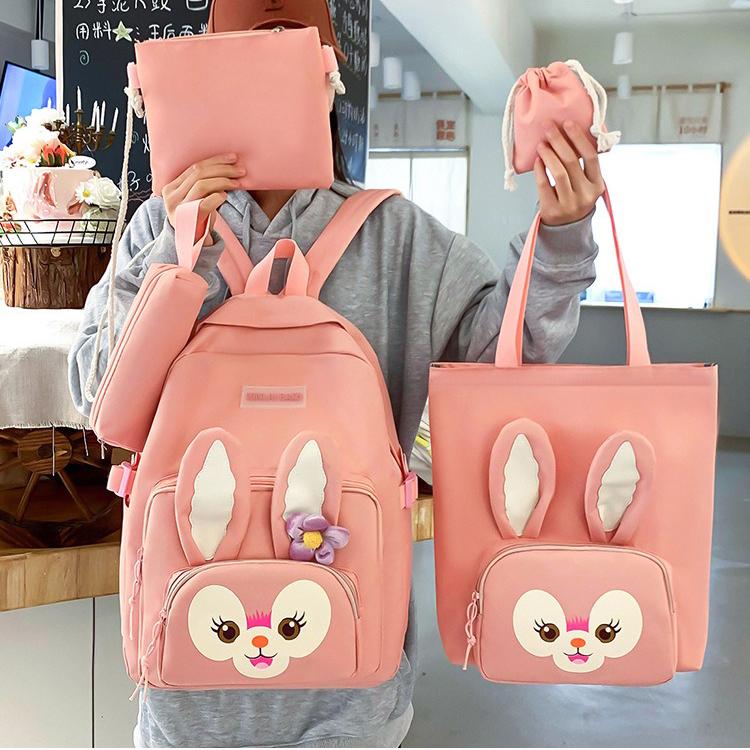 Шкільний рюкзак для дівчинки Зайчик 5в1 5-11 клас Рожевий (27667980) - фото 2 Шкільний рюкзак для дівчинки Зайчик 5в1 5-11 клас Рожевий (27667980) - фото 2