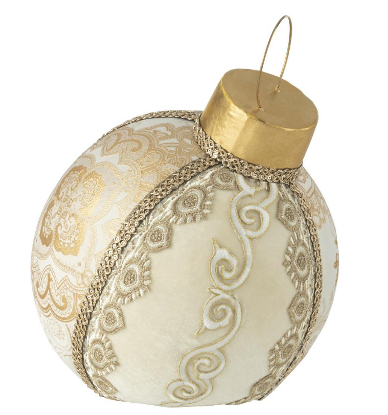 Шар елочный декоративный рождественский J-LINE d 23 см Золотой