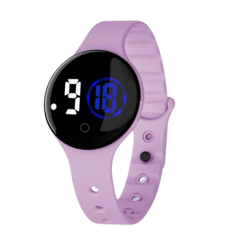 Часы электронные светодиодные сенсорные с большими цифрами водонепроницаемые Сиреневый (1000104)
