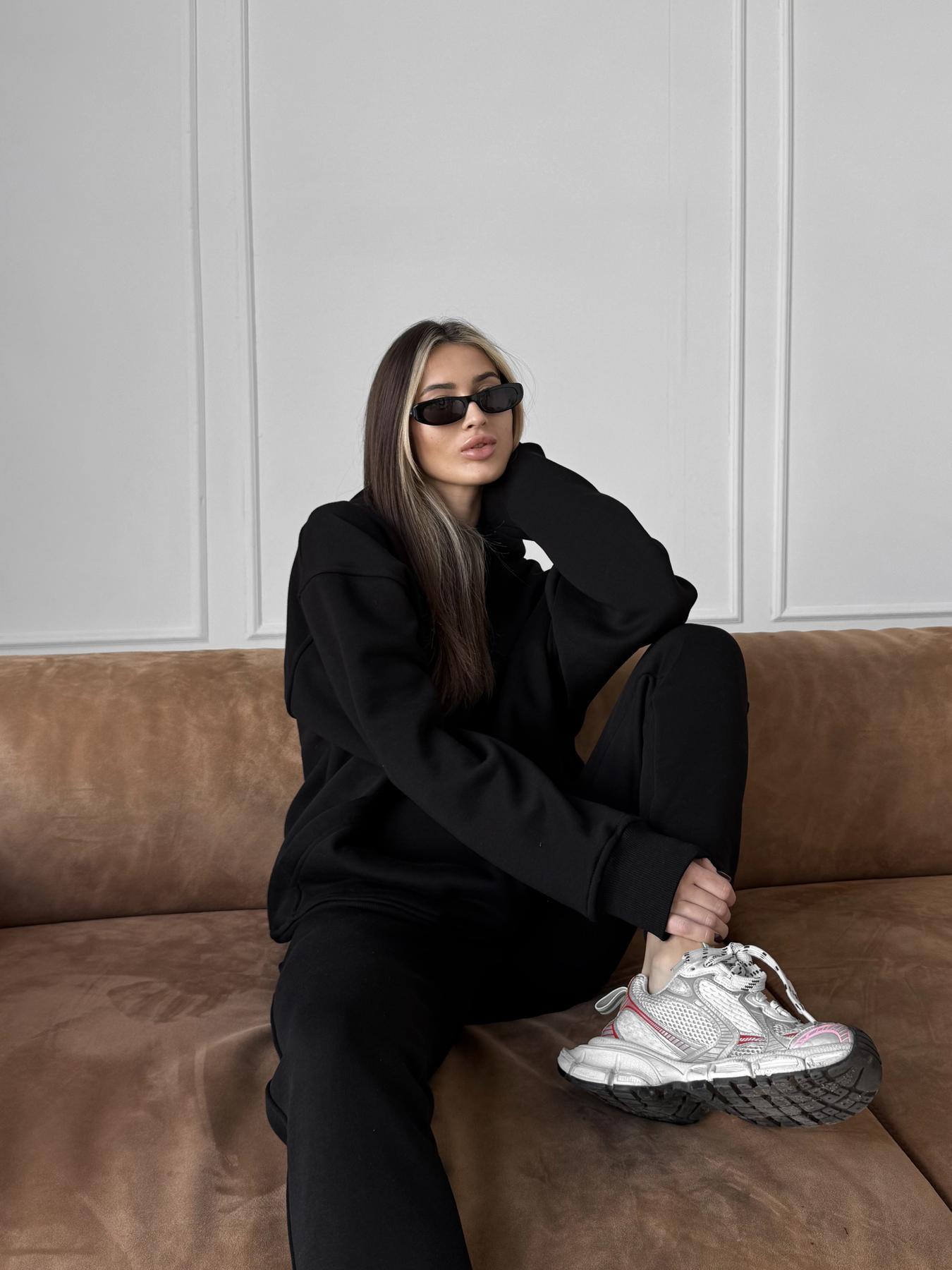 Кофта женская Over зимняя флисовая XL Черный (26320/4) - фото 3