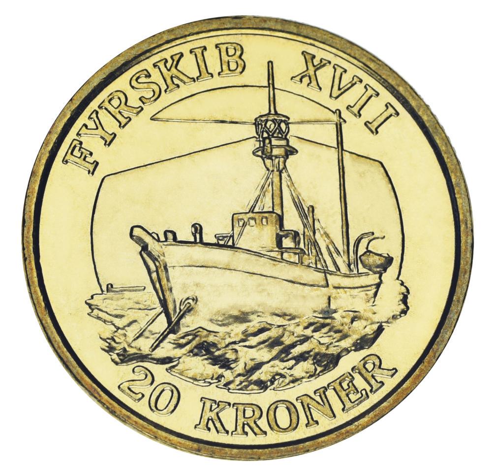 Коллекционная монета Дания 20 крон 2009 AU-UNC Корабли-Плавучий маяк XVII (М25324)