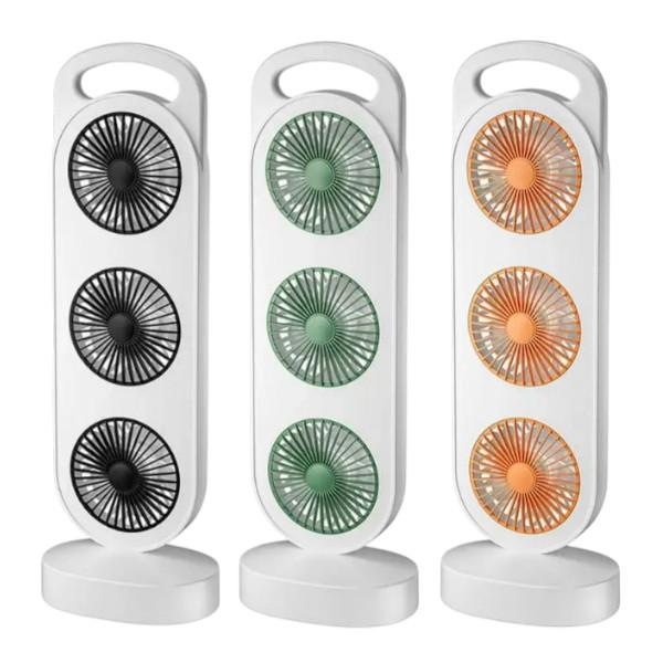 Вентилятор настільний з 3 турбінами акумуляторний Чорний (S-31) - фото 2 Вентилятор настільний з 3 турбінами акумуляторний Чорний (S-31) - фото 2