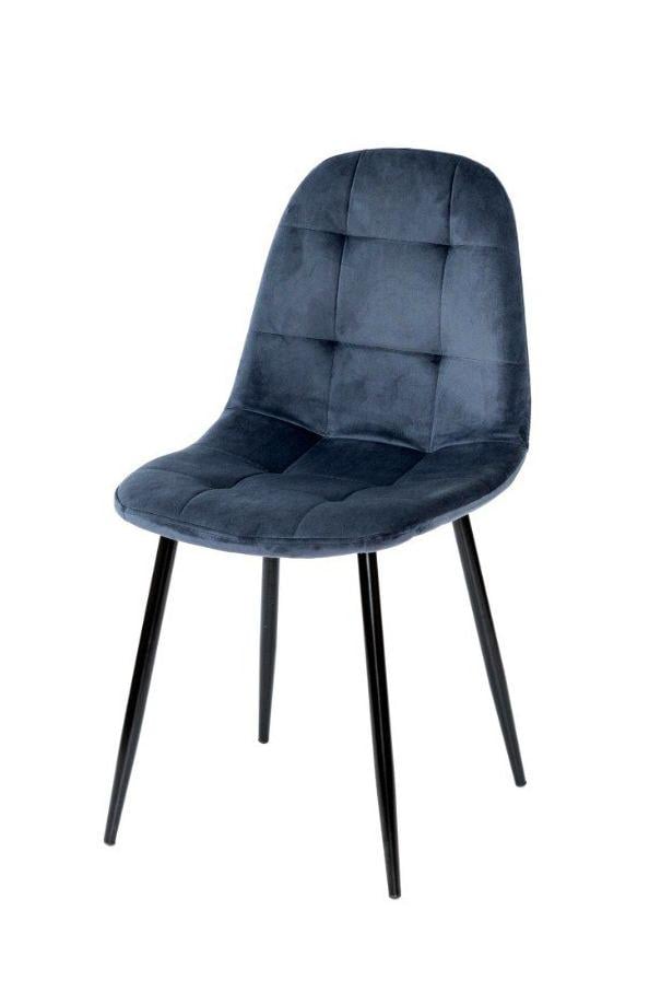 Стул для кухни Квест Мікс Меблі металл/ткань велюр Черный/Темно-синий Стул для кухни Квест Мікс Меблі металл/ткань велюр Черный/Темно-синий