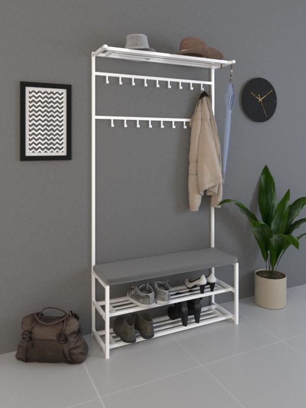 Прихожая металлическая SUNRISE 3 100 см Белый/Cерый Прихожая металлическая SUNRISE 3 100 см Белый/Cерый