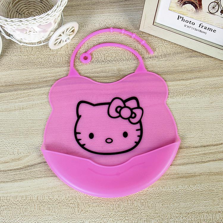 Слюнявчик силиконовый с карманом Котик Розовый (1028416)