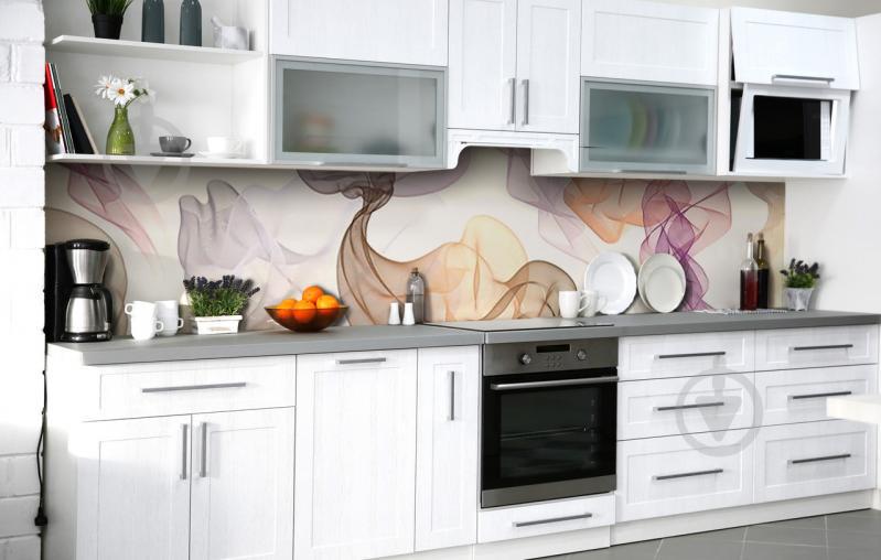 Скинали на кухню Zatarga «Воздушный шифон» 600х2500 мм виниловая 3Д наклейка кухонный фартук самоклеящаяся