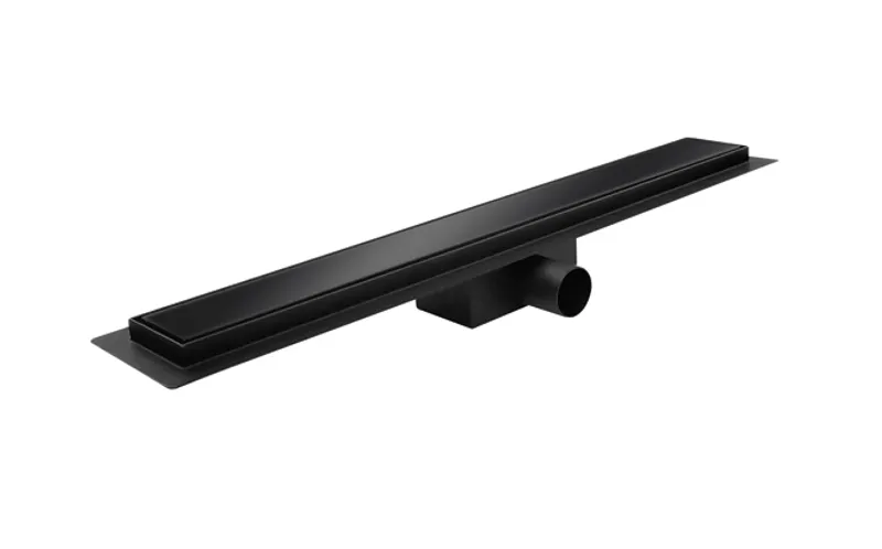 Душевой трап KOER FD08 из нержавеющей стали SUS304 со стеклянной панелью 70x800 мм Черный (OL-KR5142)