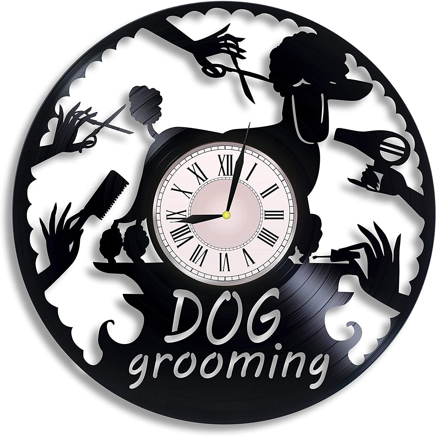 Часы настенные Груминг 3042 из виниловой пластинки