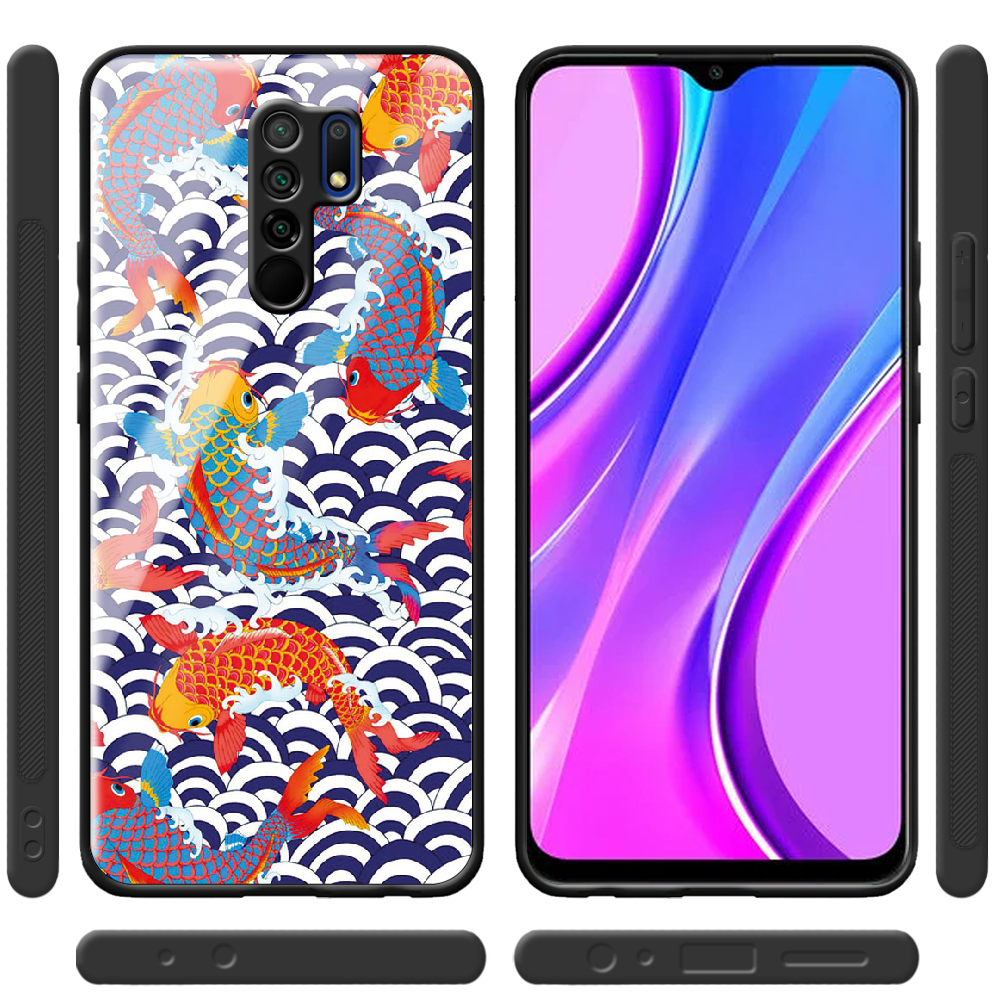 Чохол Boxface Xiaomi Redmi 9 Koi Fish Чорний силікон зі склом (40233-up2477-40865) - фото 2