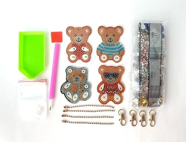 Брелоки алмазною мозаїкою Ведмедики 4 шт. (2053815297) - фото 2 Брелоки алмазною мозаїкою Ведмедики 4 шт. (2053815297) - фото 2