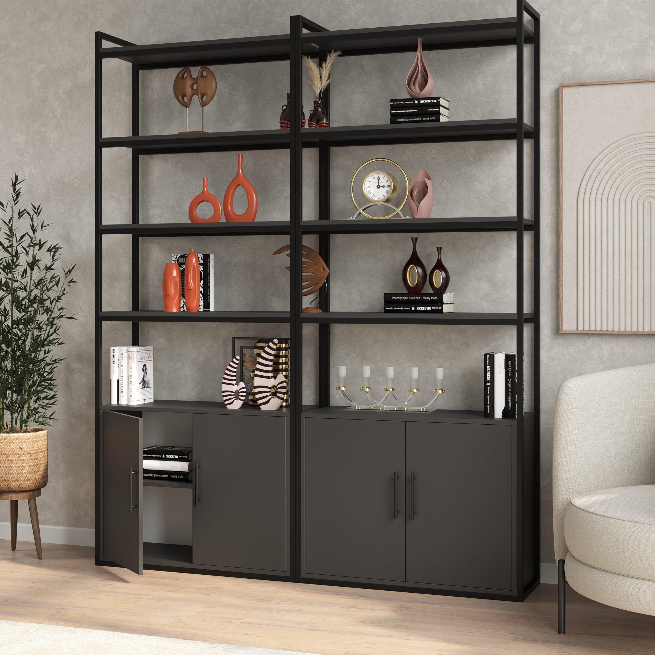 Стеллаж для дома и офиса в стиле лофт Антрацит (380814)