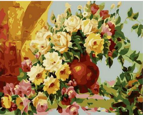Набор рисования по номерам ColorArt Розы в вазе MSP313 с подрамником 40x50 см Набор рисования по номерам ColorArt Розы в вазе MSP313 с подрамником 40x50 см