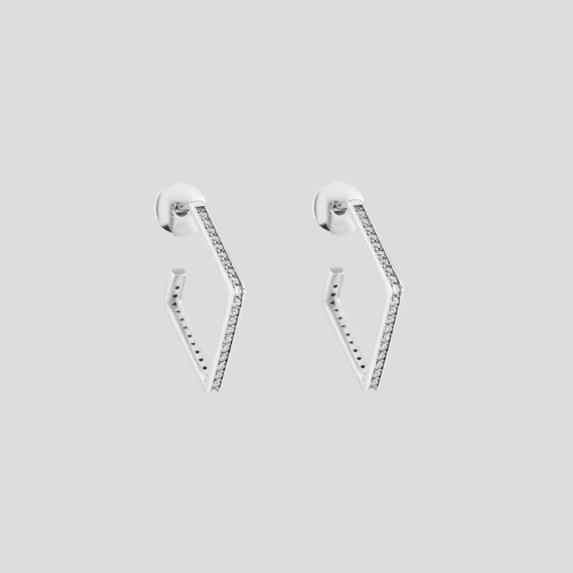 Серебряные серьги Minimal Праздничная нота (16008)