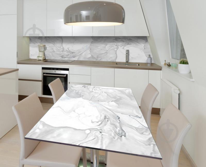 Наклейка 3Д виниловая на стол Zatarga «Белый гранит» 600х1200 мм (Z184152st)