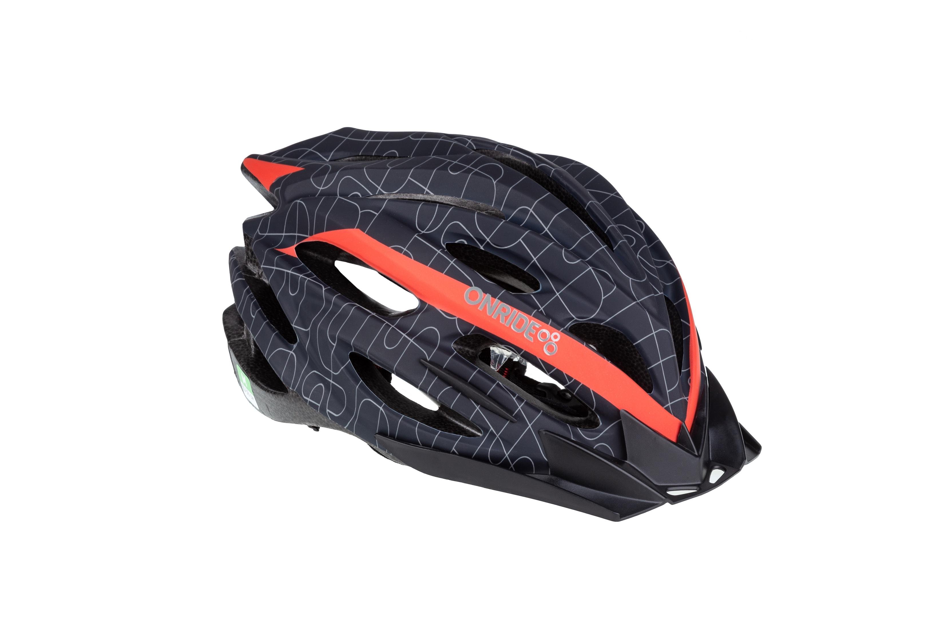 Шолом OnRide Grip L 58-61 см Чорний/Червоний