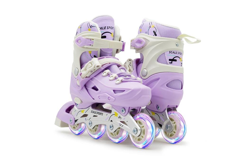 Роликовые коньки раздвижные детские Scale Sports LF 605 р. 29-33 Фиолетовый (36108303)