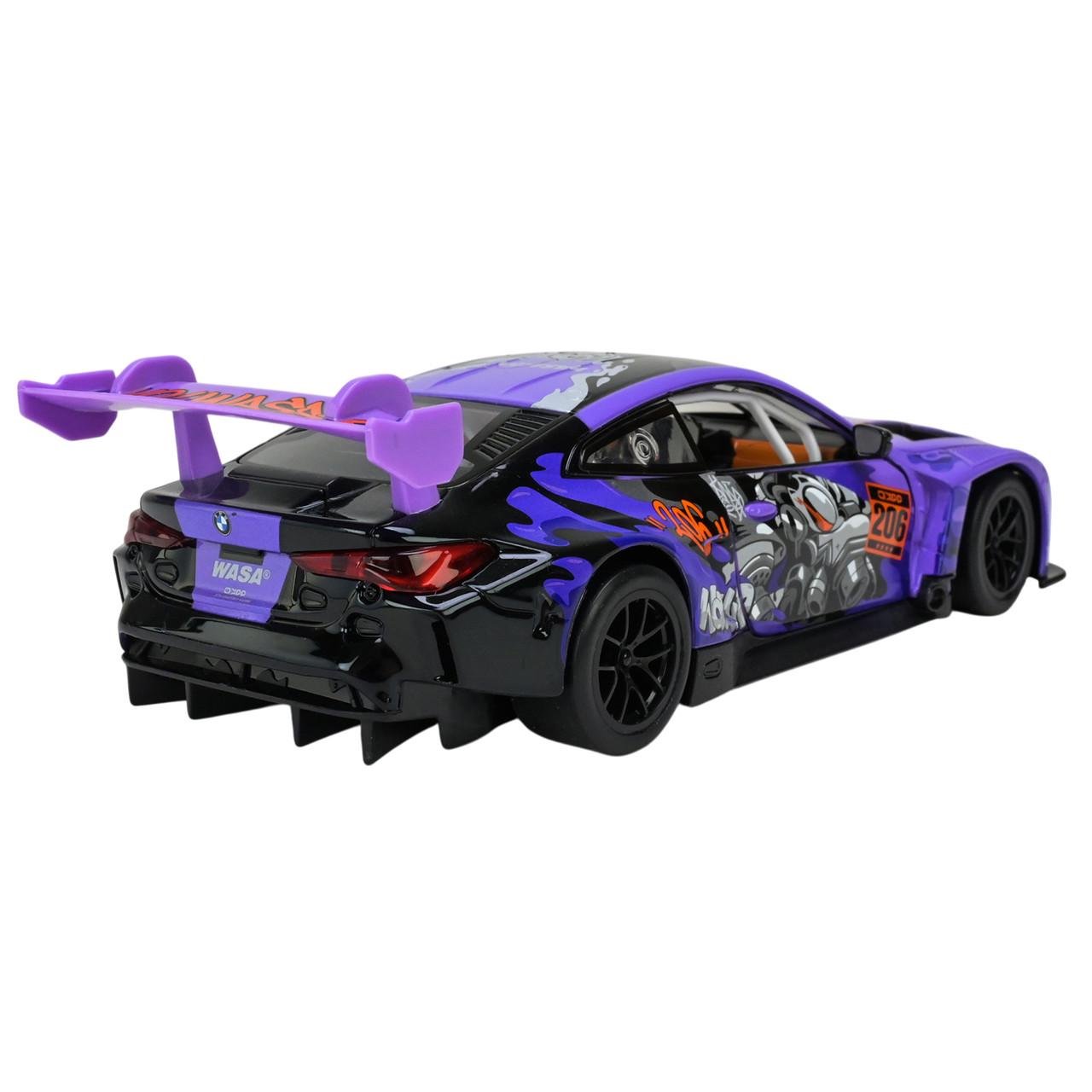 Машинка металлическая 68296A P Автопром BMW M4 GT3 1:24 свет/звук/открытая дверь в коробке (6906231361023) - фото 4