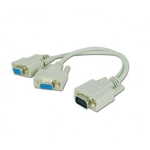 Переходник Kingda S0007 VGA 15M 2X VGA 15F 2 монитора Белый (573222)