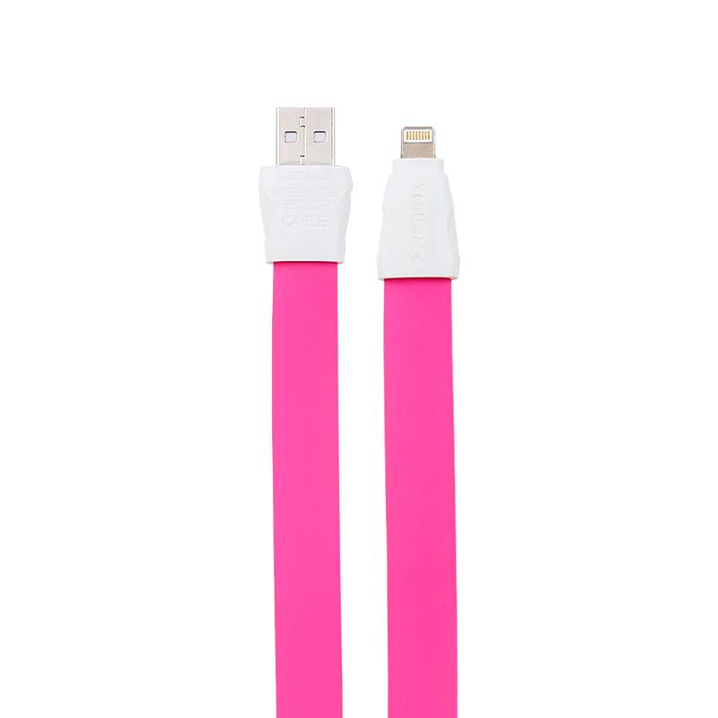 Кабель Remax RC-011i USB Lightning Flat Full Speed II 1 м Розовый (2000700000308)