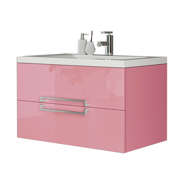 Тумба с умывальником Marsan Monique 1000 100х48,5х51 см Розовый (23269)