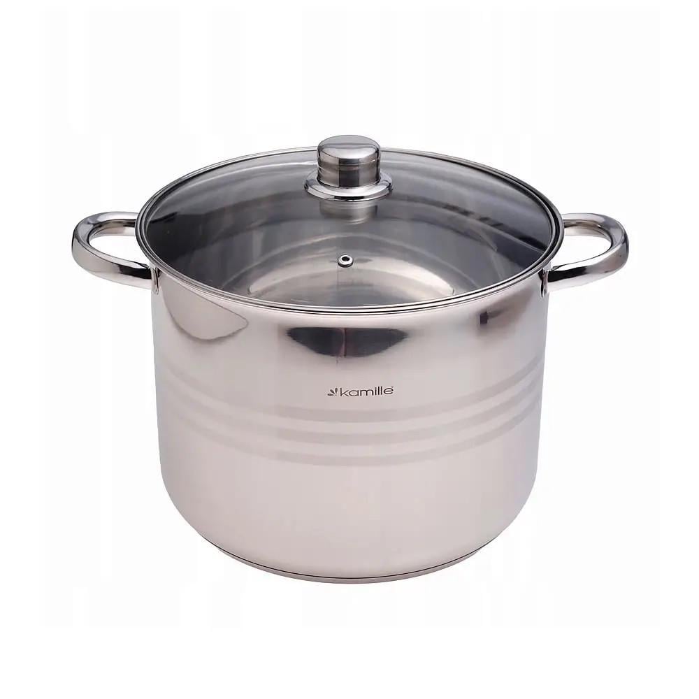 Каструля для індукції та газу Kamille 10.5 л з нержавіючої сталі (5404АМА)