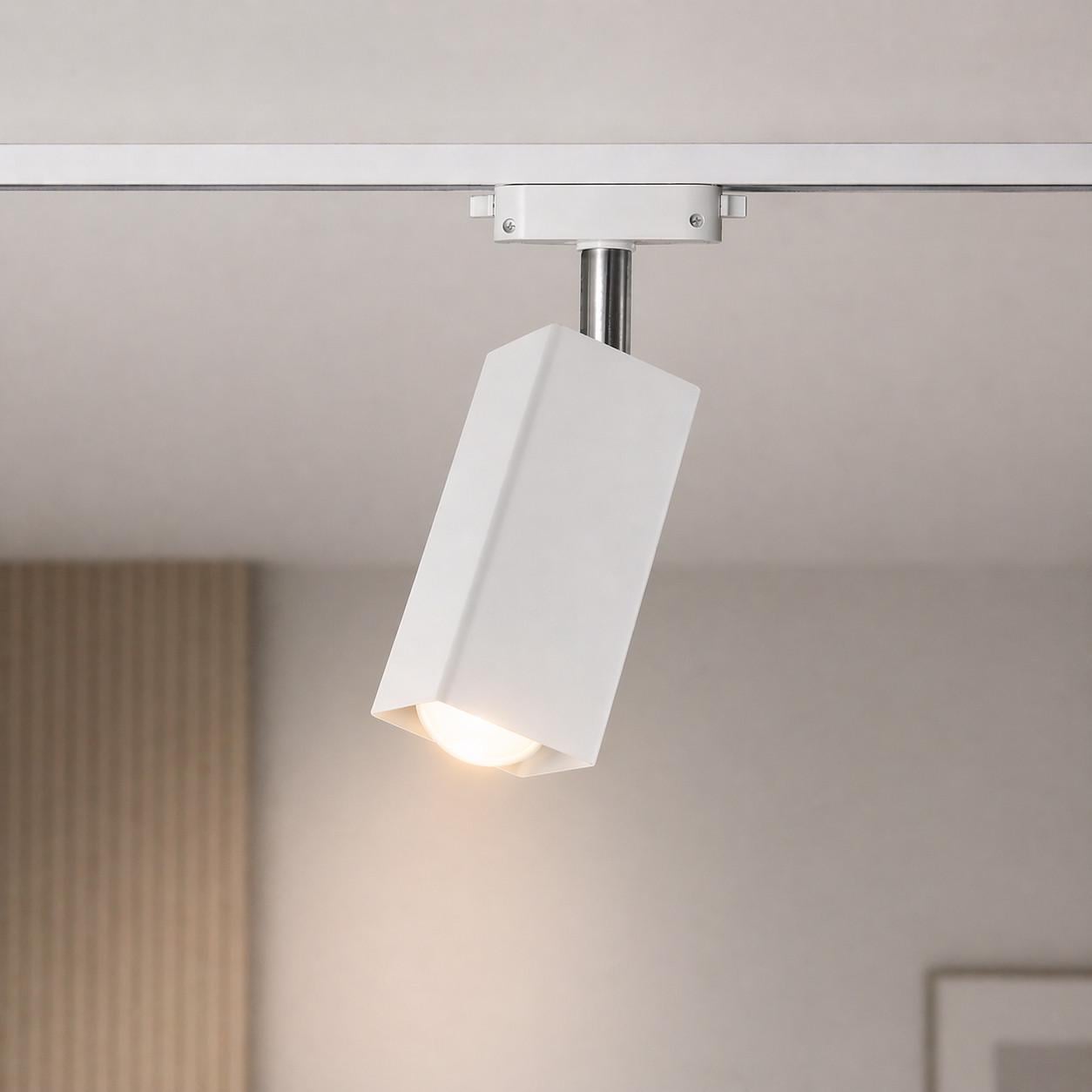 Светильник трековый MSK ELECTRIC Crocus с регулируемым углом наклона под лампу Е27 Белый (ST 1105-1 WH)