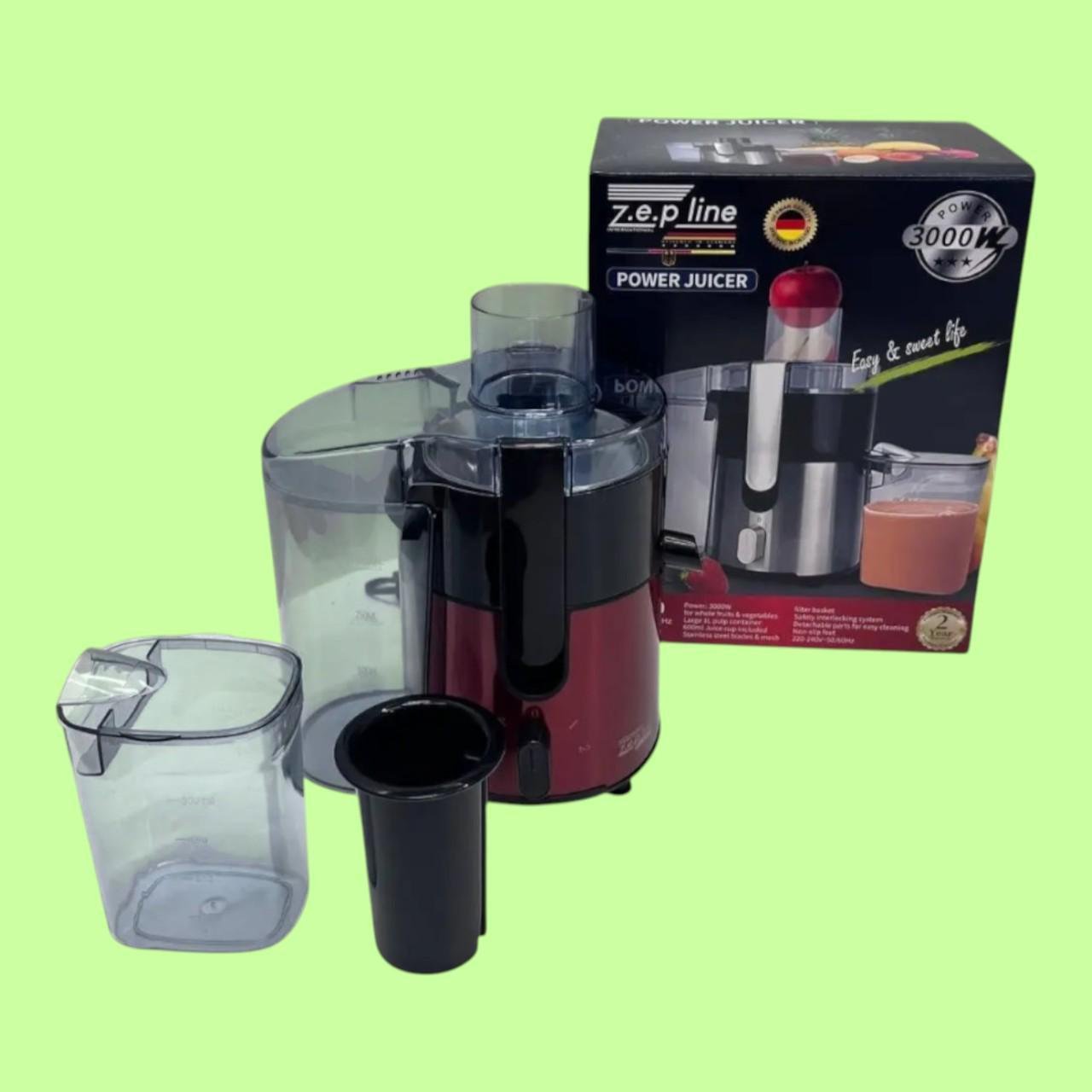 Соковижималка електрична Zepline ZP-099 з автоматичним викидом м'якоті 3000 Вт 0.6 л (є131) - фото 6 Соковижималка електрична Zepline ZP-099 з автоматичним викидом м'якоті 3000 Вт 0.6 л (є131) - фото 6