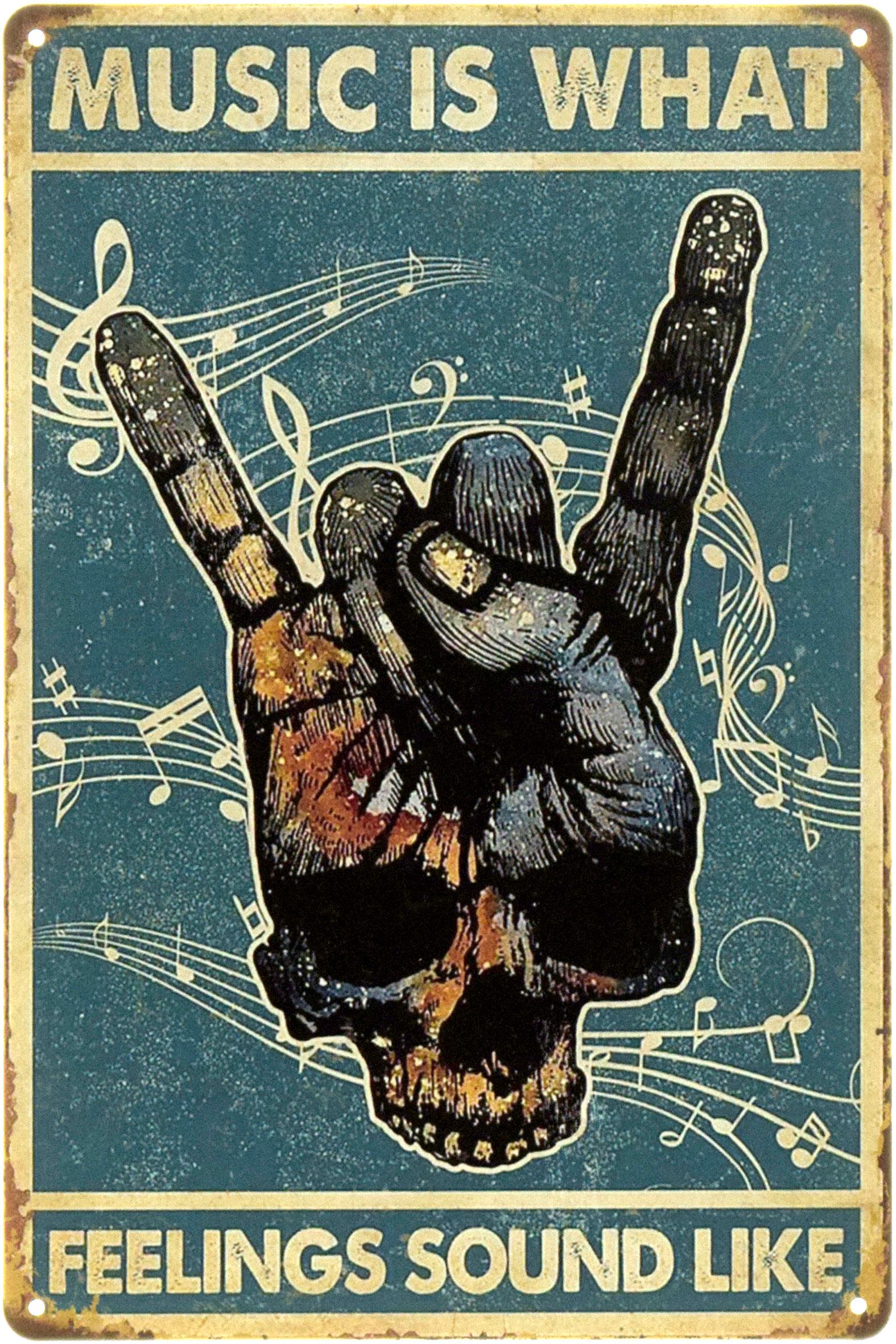 Табличка металева "Music Is What Feelings Sound Like" 20x30 см (ms-104463) Табличка металева "Music Is What Feelings Sound Like" 20x30 см (ms-104463)