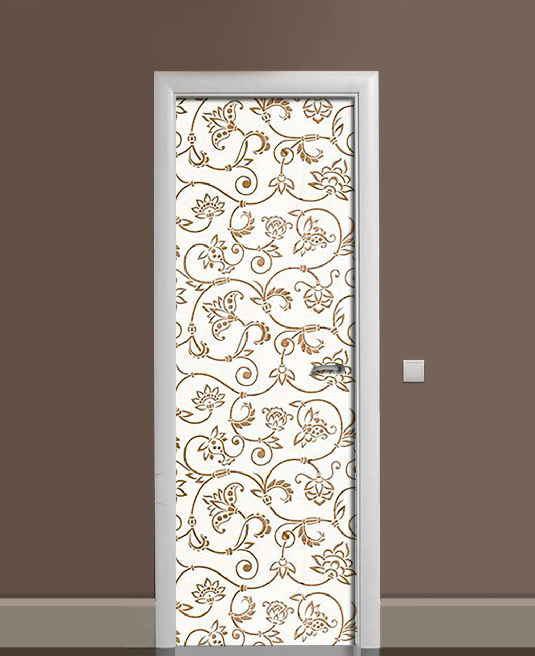 Наклейка 3D на двери Zatarga Золотые вензеля 650х2000 мм виниловая (1323455175)