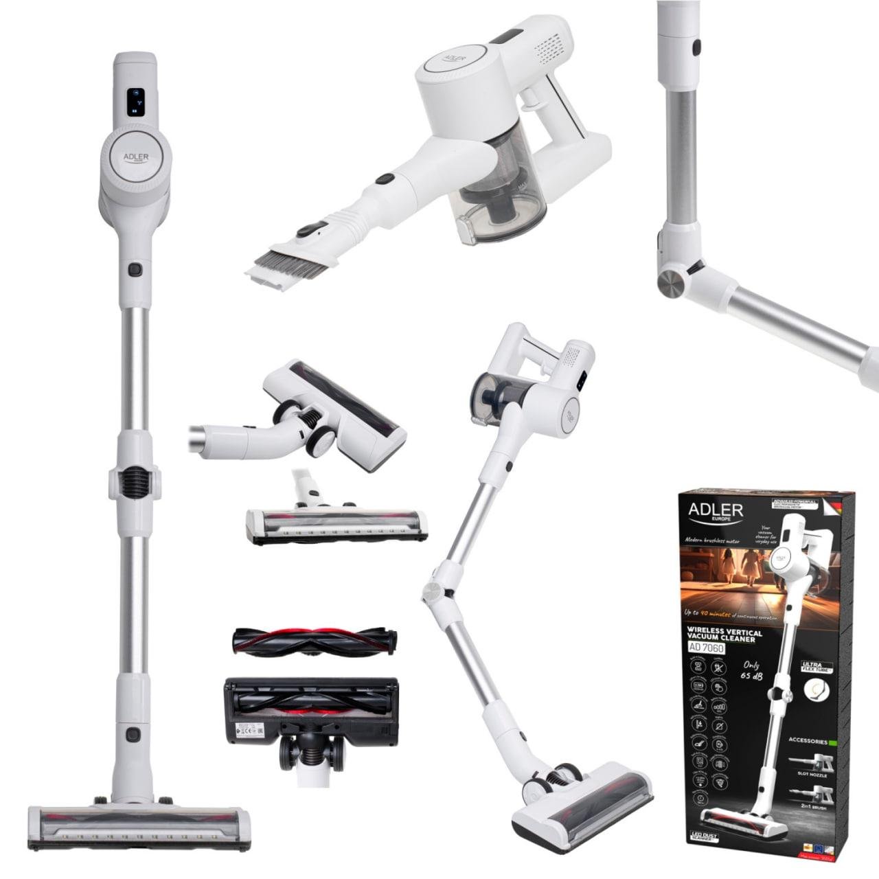 Пылесос аккумуляторный вертикальный Adler LED сенсорный дисплей 350 Вт - фото 11 Пылесос аккумуляторный вертикальный Adler LED сенсорный дисплей 350 Вт - фото 11